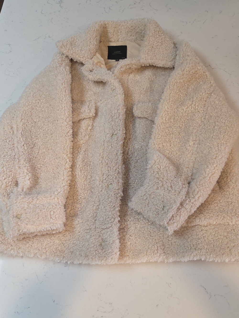 Cozy Cream Sherpa Style Jacket - Women Size Medium